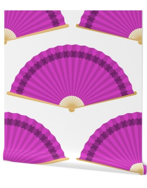 Jumbo Magenta Splayed Fans on White Wallpaper