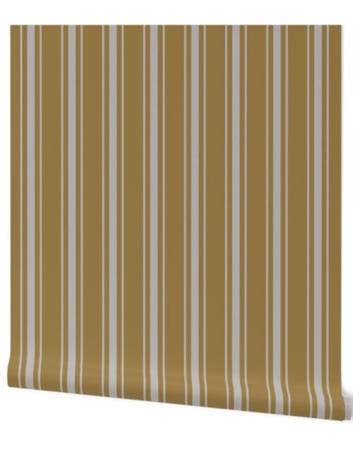 Fawn on Tan French Provincial Mattress Ticking Wallpaper