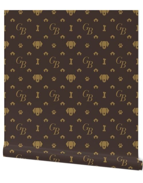 Good Boie Louis Lux Monogram in Tan and Brown Wallpaper