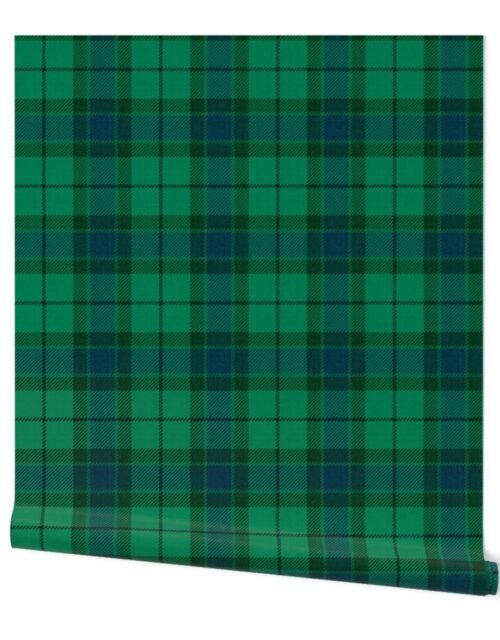 Green and Blue Vintage Christmas Tartan Plaid Wallpaper