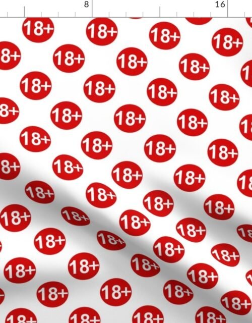 1 1/2 inch 18th Birthday  Red and White Polkadots Fabric