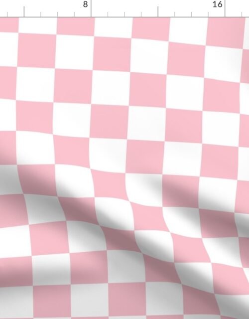 2″ Checked Checkerboard Merry Bright Christmas Pattern in Merry Bright Christmas Pink and White Square Checked Fabric