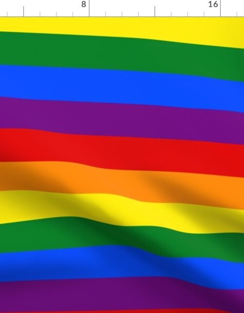 2 inch Horizontal Rainbow Pride Stripes Fabric