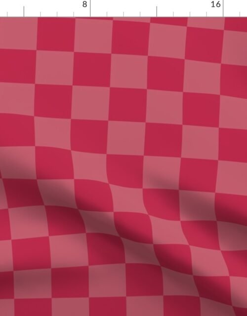 2 inch check Faded Magenta  and Viva Magenta  Check Checkerboard Fabric