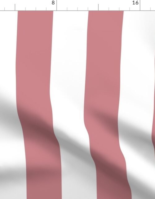 3 Inch Circus Tent Stripe in Dusty Rose and White Fabric