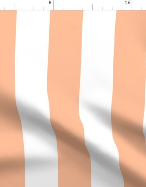 3 Inch Circus Tent Stripe in Peach Fuzz Color of the Year 2024 and White Fabric