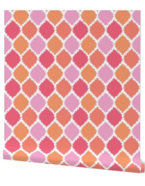 Coral and Pink Ikat Wallpaper