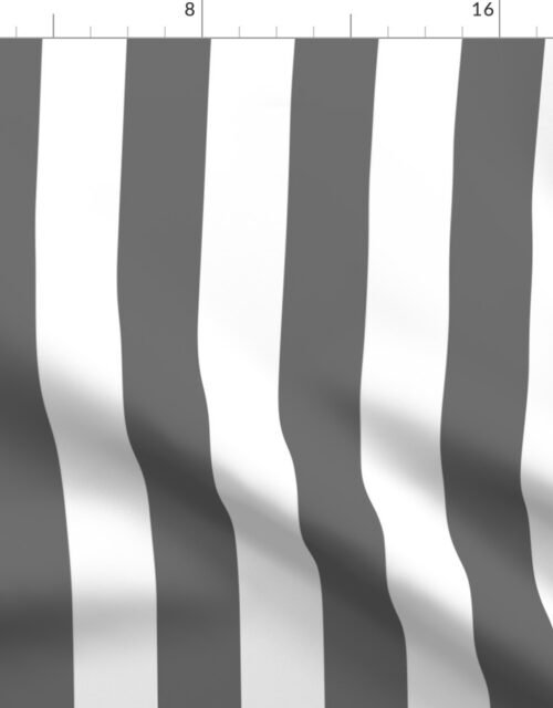 Charcoal Grey 2″ Wide Cabana Stripes Fabric