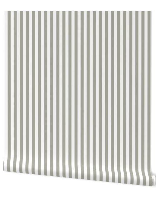 Dove Grey Sailor 1/2″ Thin Stripes Wallpaper