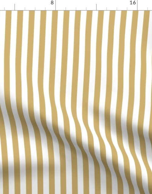 Khaki Beige Sailor 1/2″ Thin Stripes Fabric