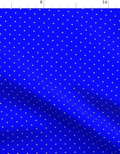 Royal Blue and White Mini Polka Dots Fabric