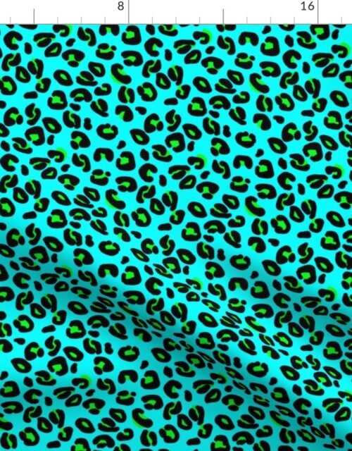 Leopard Spots Aqua Fabric