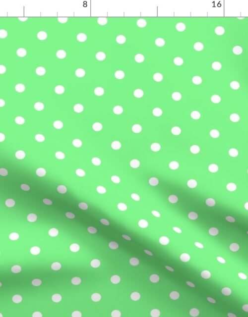 Apple Green and White Polka Dots Fabric
