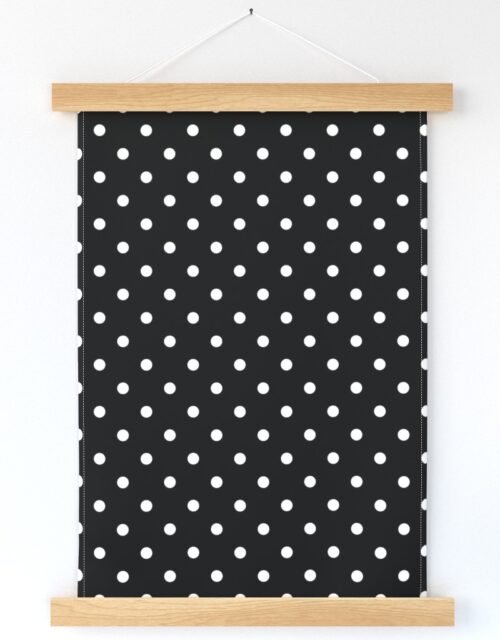 Licorice Black and White Polka Dots Wall Hanging