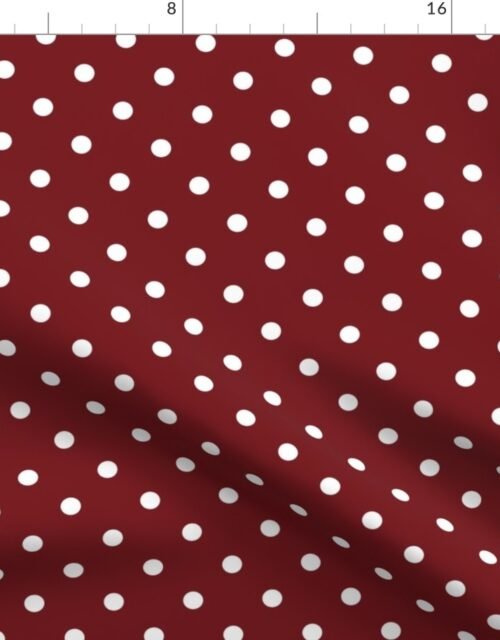 Spiced Apple Polkadots on White Fabric
