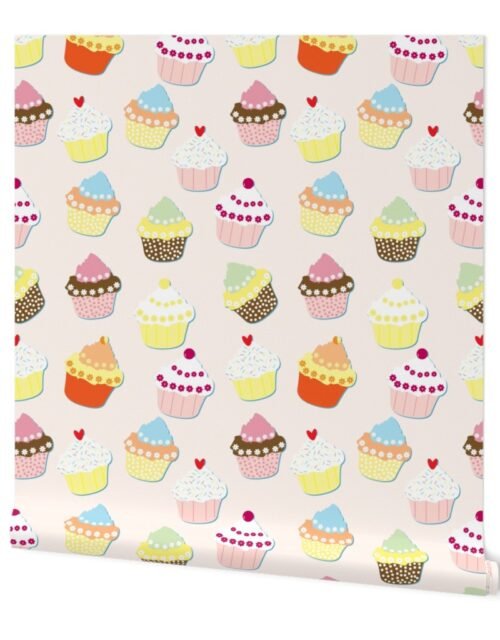 Rose Pink Cupcakes Wallpaper