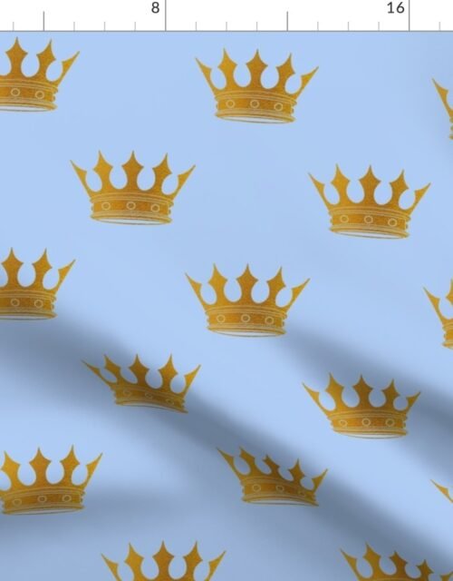 Louis Blue Crown Prince Gold Crowns on Blue Fabric