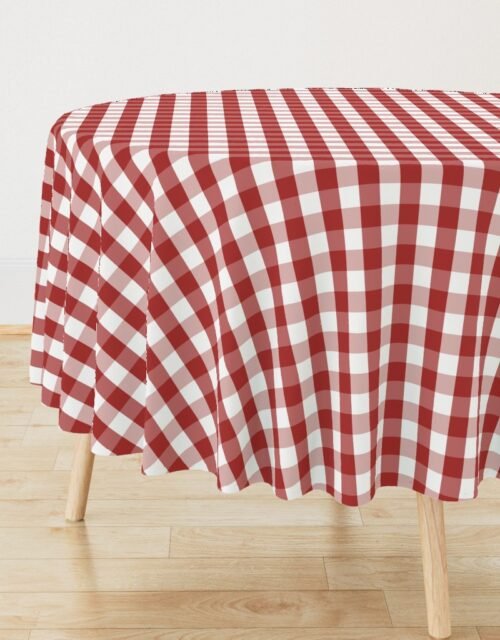 Aurora Red Gingham Check Round Tablecloth