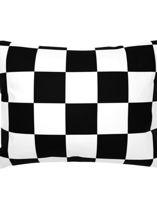 Large Black and White Check Standard Pillow Sham