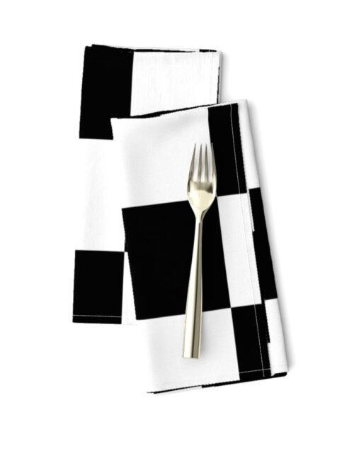 Large Black and White Check Dinner Napkins