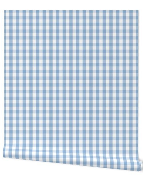 Airy Blue Gingham Check Wallpaper