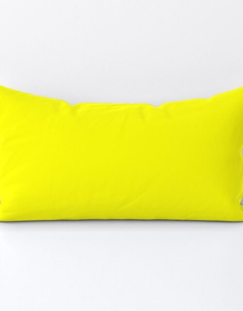 Bright Fluorescent Yellow Neon Lumbar Throw Pillow