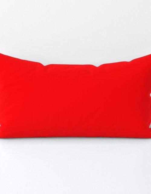 Bright Fluorescent Fireball Red Neon Lumbar Throw Pillow