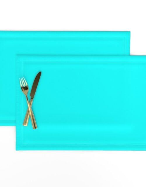 Bright Neon Aqua Blue Solid Coordinate Placemats