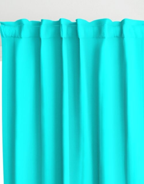 Bright Neon Aqua Blue Solid Coordinate Curtains