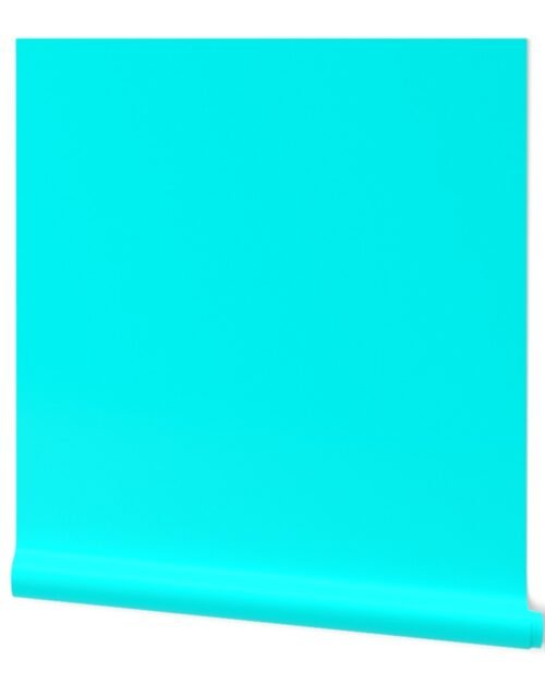 Bright Neon Aqua Blue Solid Coordinate Wallpaper