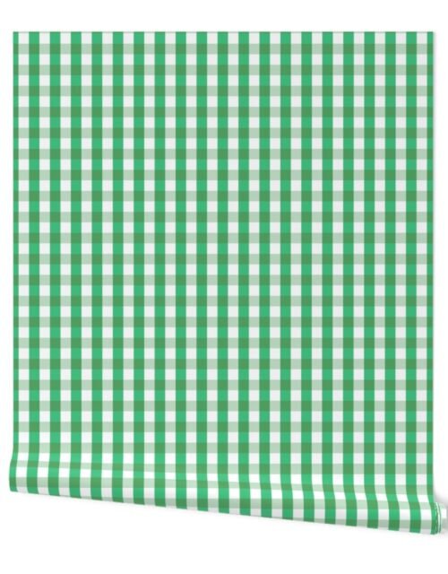 Garden Green and White Gingham Check Wallpaper