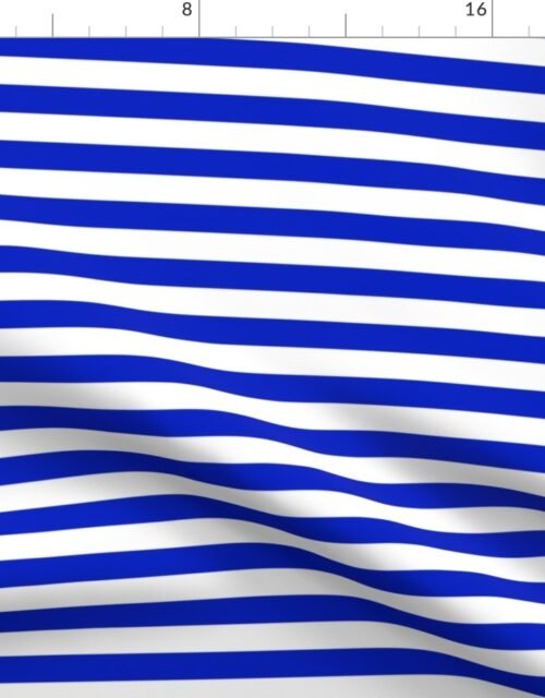 3/4″ Horizontal Cobalt Blue and White Stripe Fabric