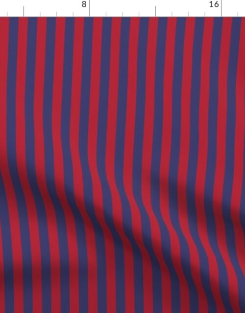 Small Red and Blue USA American Flag Vertical Stripes Fabric