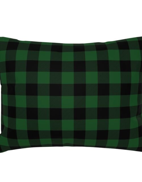 Original Forest Green and Black Rustic Cowboy Cabin Buffalo Check Standard Pillow Sham