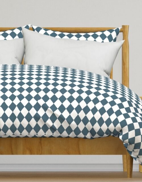 Bluestone Blue Small Modern Diamond Pattern Duvet Cover