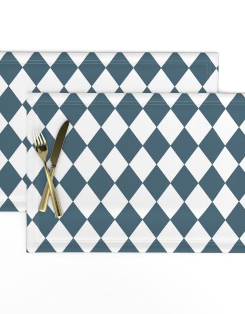 Bluestone Blue Small Modern Diamond Pattern Placemats