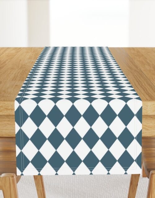 Bluestone Blue Small Modern Diamond Pattern Table Runner