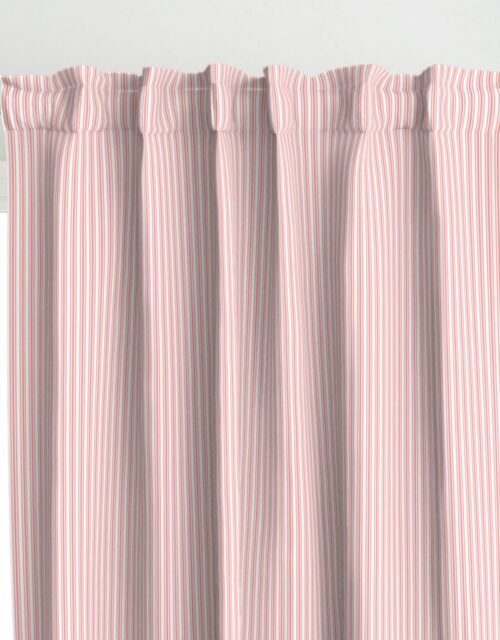 Classic Small Coral Rose Pastel Coral French Mattress Ticking Double Stripes Curtains