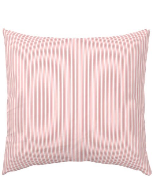 Classic Small Coral Rose Pastel Coral French Mattress Ticking Double Stripes Euro Pillow Sham