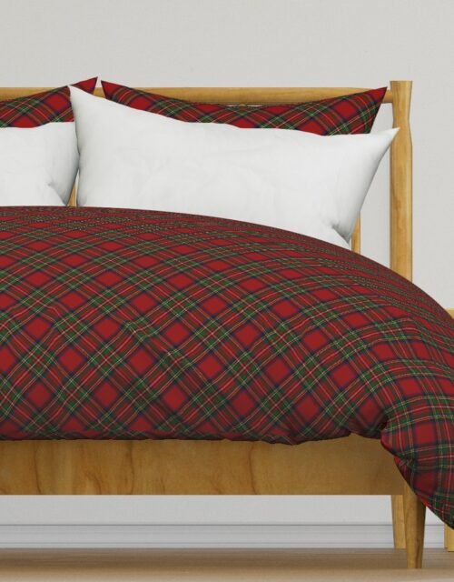 Royal Stewart Tartan Stuart Clan Plaid Tartan Duvet Cover