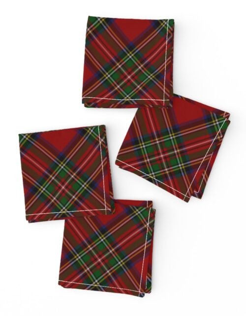 Royal Stewart Tartan Stuart Clan Plaid Tartan Cocktail Napkins