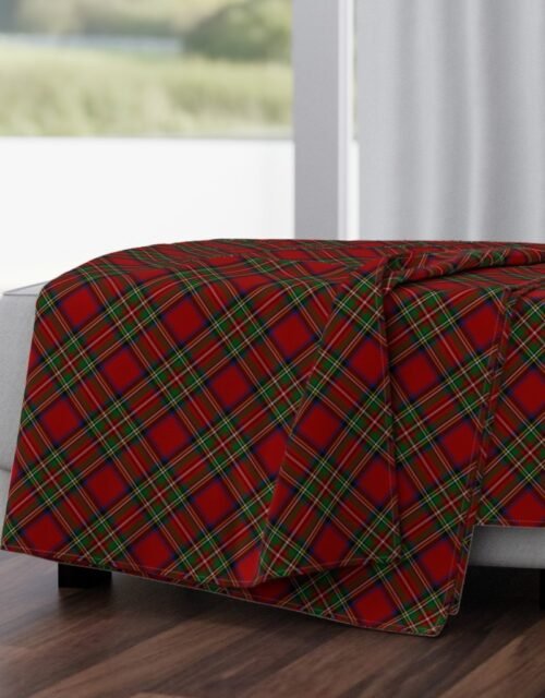 Royal Stewart Tartan Stuart Clan Plaid Tartan Throw Blanket