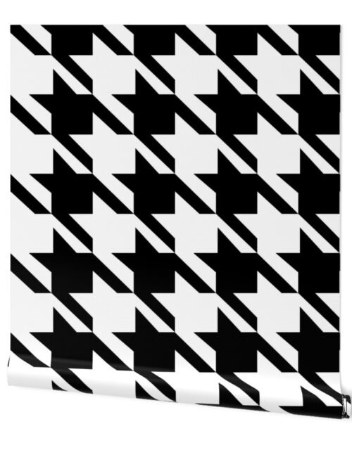 Classic Black and White Houndstooth Check Wallpaper