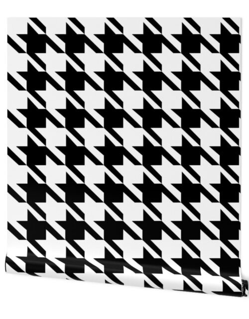 Classic Black and White Houndstooth Check Wallpaper