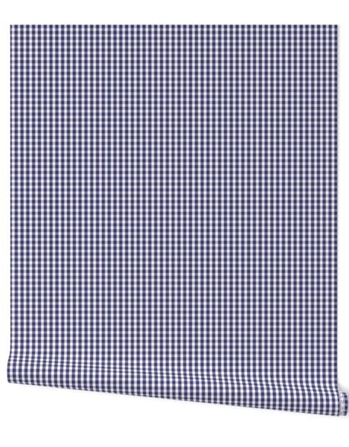 Small USA Flag Blue and White Gingham Checks Wallpaper