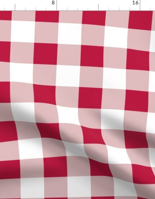 Alabama State Crimson Red and White Check Fabric