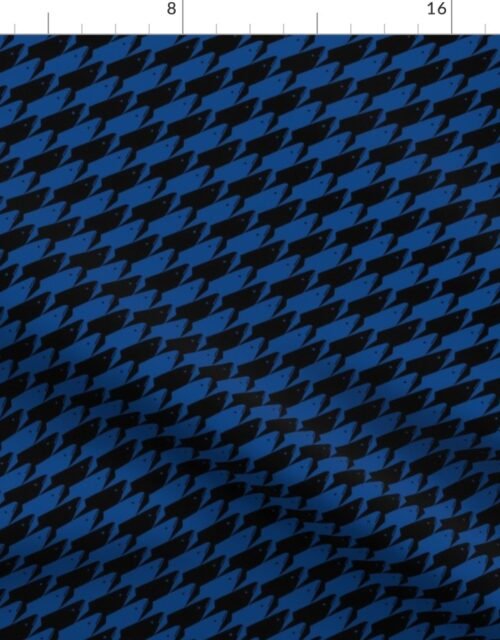 Baby Sharkstooth Sharks Pattern Repeat in Black and Blue Fabric