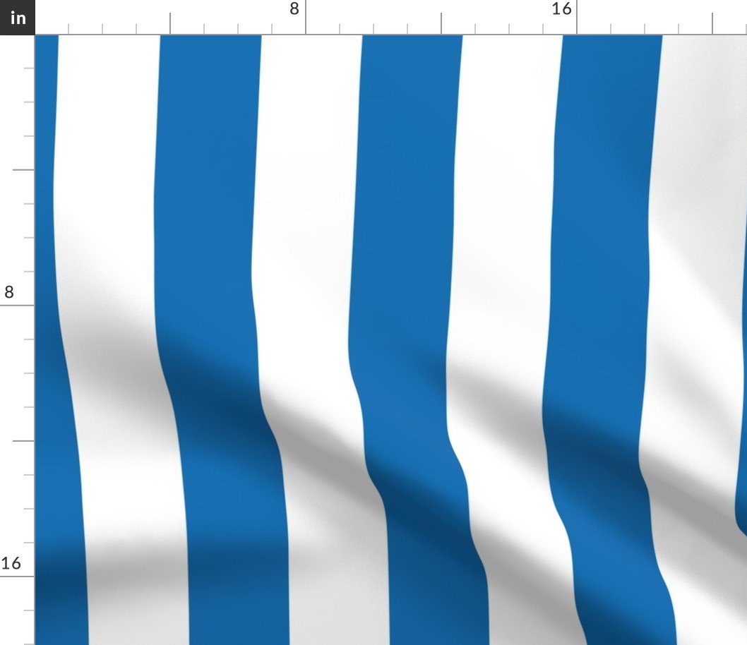 Biscayne Blue Vertical Tent Stripes Florida Colors of the Sunshine State Fabric
