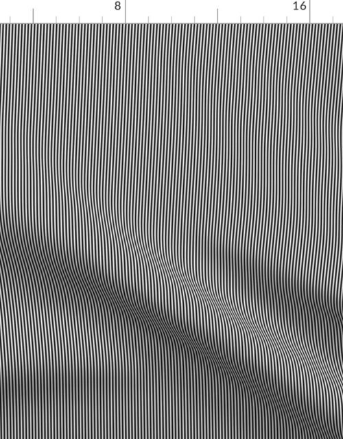 Black and White Vertical 1/16 inch Micro Pin Stripe Fabric