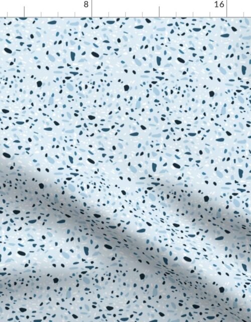 Blue Sky Blue Grey Marble Chips Terazzo Fabric